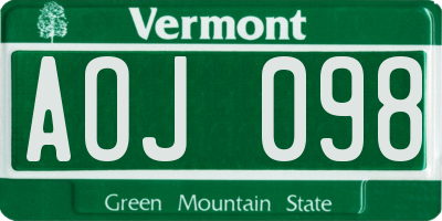 VT license plate AOJ098