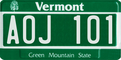 VT license plate AOJ101