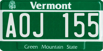 VT license plate AOJ155