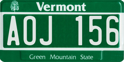 VT license plate AOJ156