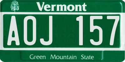 VT license plate AOJ157