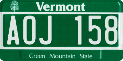 VT license plate AOJ158