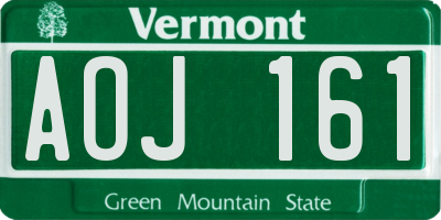 VT license plate AOJ161