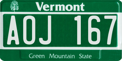 VT license plate AOJ167