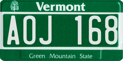 VT license plate AOJ168
