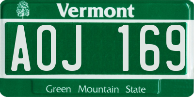 VT license plate AOJ169