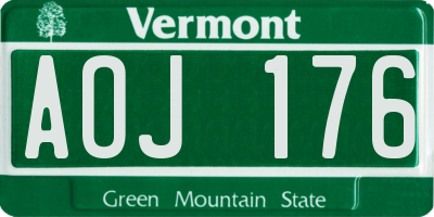 VT license plate AOJ176