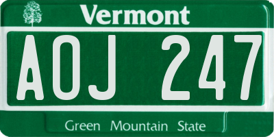 VT license plate AOJ247