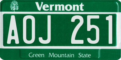 VT license plate AOJ251