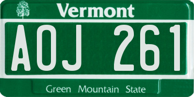 VT license plate AOJ261