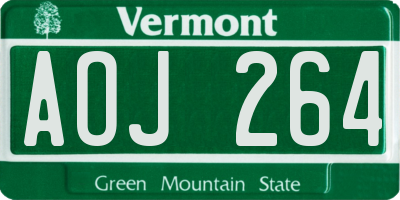 VT license plate AOJ264