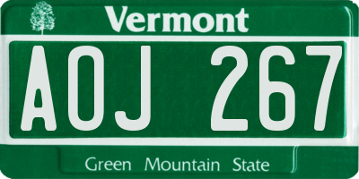 VT license plate AOJ267