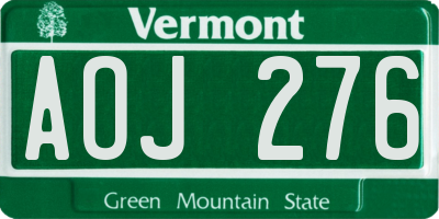 VT license plate AOJ276