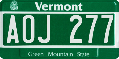 VT license plate AOJ277