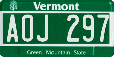 VT license plate AOJ297