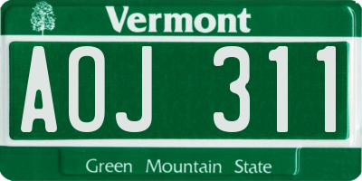 VT license plate AOJ311