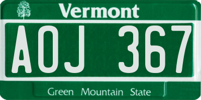 VT license plate AOJ367
