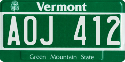 VT license plate AOJ412