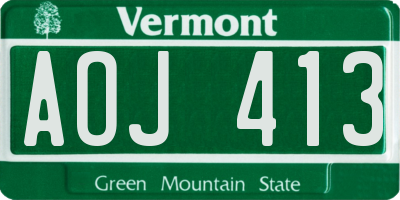 VT license plate AOJ413