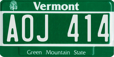 VT license plate AOJ414