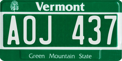 VT license plate AOJ437