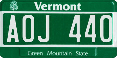 VT license plate AOJ440