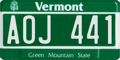 VT license plate AOJ441