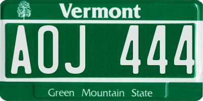 VT license plate AOJ444