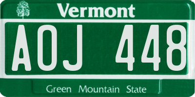 VT license plate AOJ448