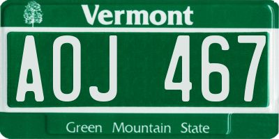 VT license plate AOJ467