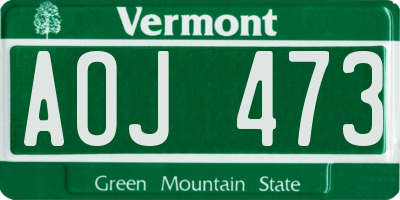 VT license plate AOJ473