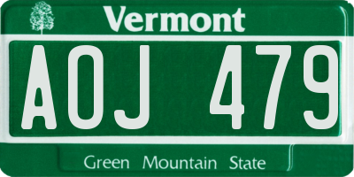 VT license plate AOJ479