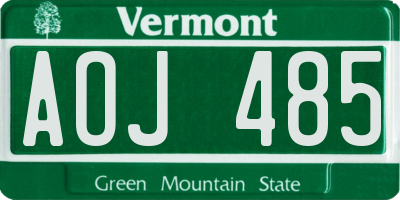 VT license plate AOJ485