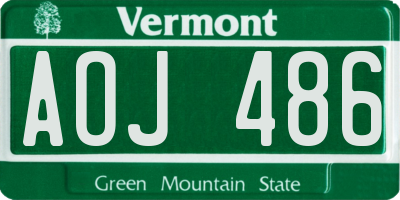 VT license plate AOJ486