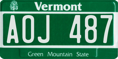 VT license plate AOJ487