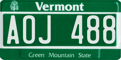 VT license plate AOJ488