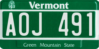 VT license plate AOJ491