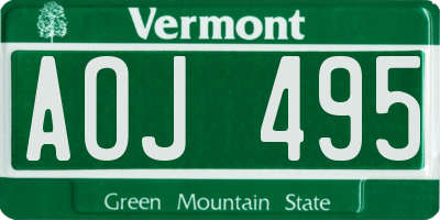 VT license plate AOJ495