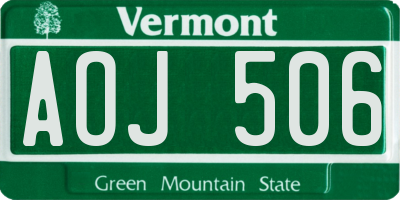 VT license plate AOJ506