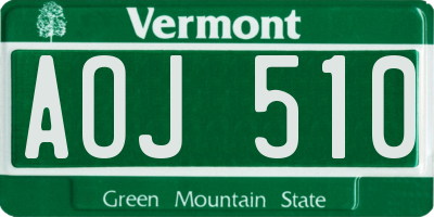 VT license plate AOJ510