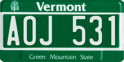 VT license plate AOJ531