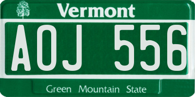 VT license plate AOJ556
