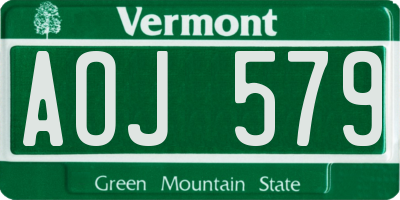 VT license plate AOJ579