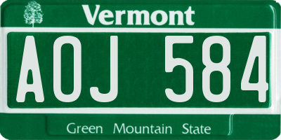 VT license plate AOJ584
