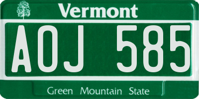 VT license plate AOJ585