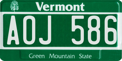 VT license plate AOJ586
