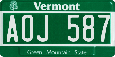 VT license plate AOJ587