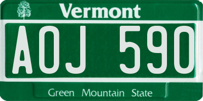 VT license plate AOJ590