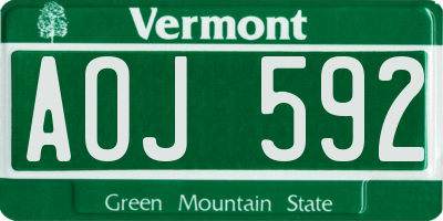 VT license plate AOJ592