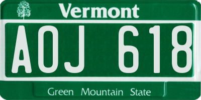 VT license plate AOJ618